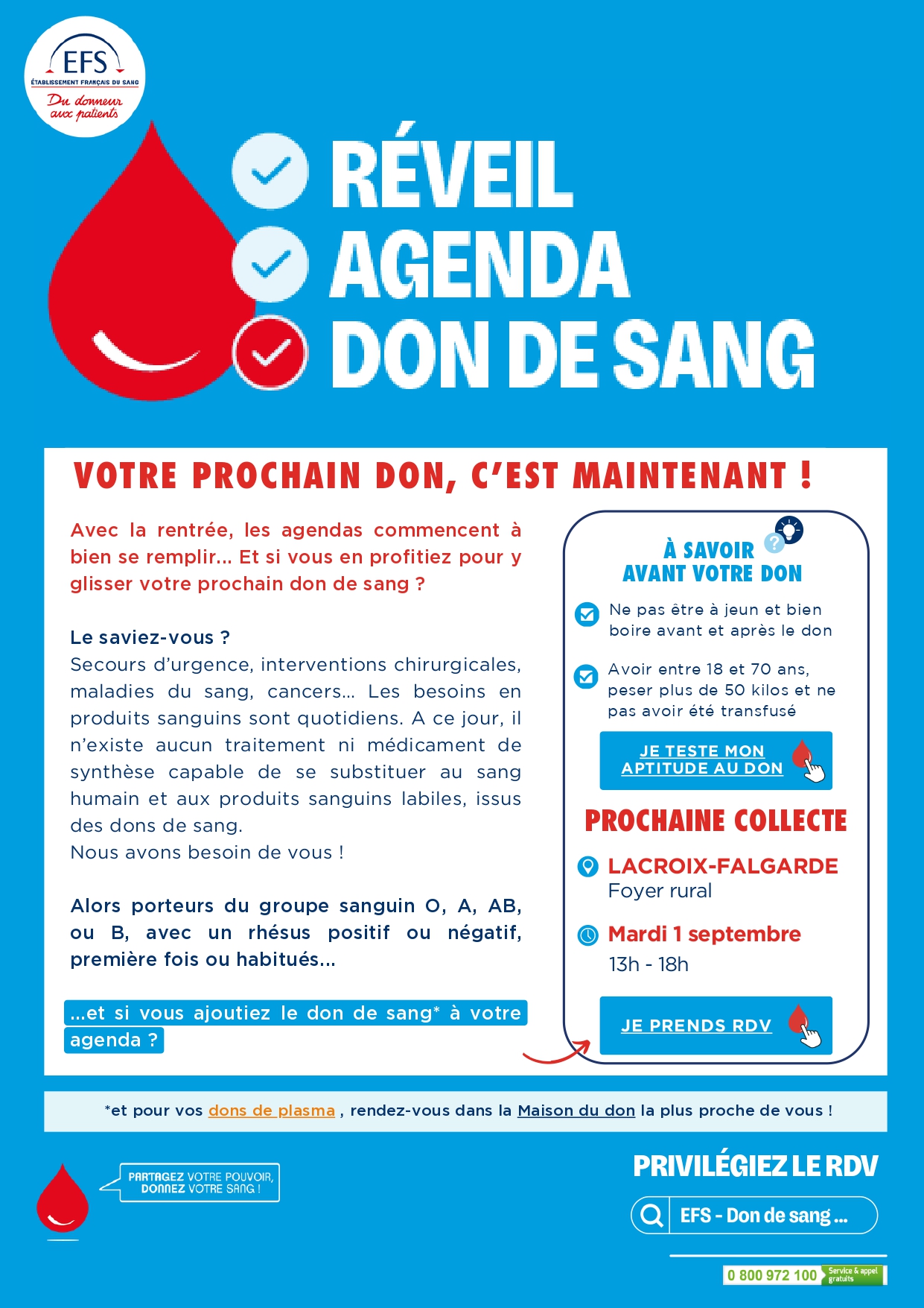 DON DE SANG SEPTEMBRE 2026